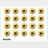 Goudfolie Zwart Love Bird Sticker (Vel)