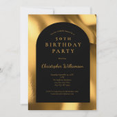 Goudfolie Zwarte Mannen Modern Arch 50ste verjaard Kaart (Voorkant)