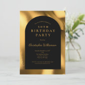 Goudfolie Zwarte Mannen Modern Arch 50ste verjaard Kaart (Staand voorkant)