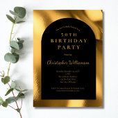 Goudfolie Zwarte Mannen Modern Arch 50ste verjaard Kaart