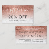 Goudfoliebode met een modern roos kortingskaartje (Voorkant / Achterkant)