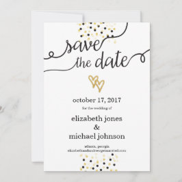 Goudfolieharten en Confetti Bewaar de datum Save The Date