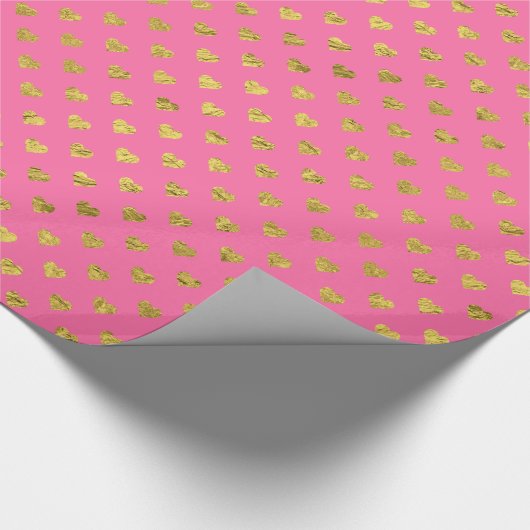 Goudfolieharten / Roze Cadeaupapier (Hoek)