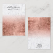 Goudfoliejuwelen van marmer roos visitekaartje (Voorkant / Achterkant)