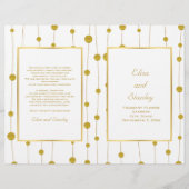 Goudfoliekralen modern bruiloft-vouwprogramma (Voorkant)