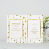 Goudfoliekralen modern bruiloft-vouwprogramma (Staand voorkant)