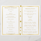 Goudfoliekralen modern bruiloft-vouwprogramma (Achterkant)