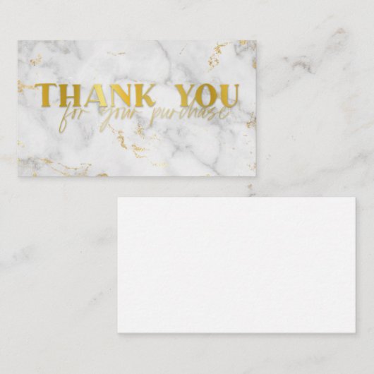Goudfoliesmarmer bedankt visitekaartje (Voorkant / Achterkant)