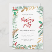 Goudfolietakken Waterverf Kerstfeest Kaart (Voorkant)