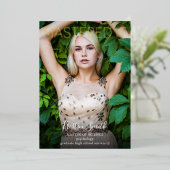 Goudfoto Afstuderen Folie Uitnodiging (Staand Voorkant)