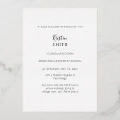 Goudfoto Afstuderen Folie Uitnodiging (Achterkant)