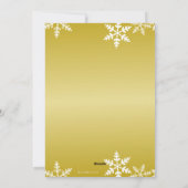 Goudfoto lachen op de hele manier waarop Snowflake Feestdagenkaart (Achterkant)