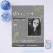 Goudfotobrochure voor services met notaris flyer (Enkel)