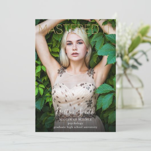 Goudfoto's Afstuderen Kaart (Staand voorkant)