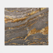 Goudgeaderde grijze marmeren getextureerde achterg fleece deken (Voorkant (Horizontaal))