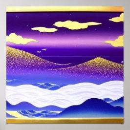 Goudgebergte door het Zee Poster