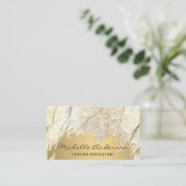 goudgeborsteld | goudstructuur | Marmeren achtergr Visitekaartje (Staand voorkant)