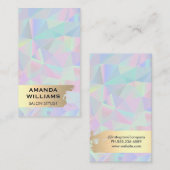 goudgeborsteld | iriserend metallisch geometrisch visitekaartje (Voorkant / Achterkant)