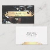 goudgeborsteld | Make-uppenselen | schoonheidsspec Visitekaartje (Voorkant / Achterkant)