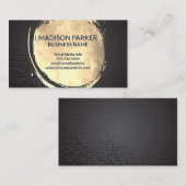 goudgeborsteld | Zwarte metalen achtergrond Visitekaartje (Voorkant / Achterkant)