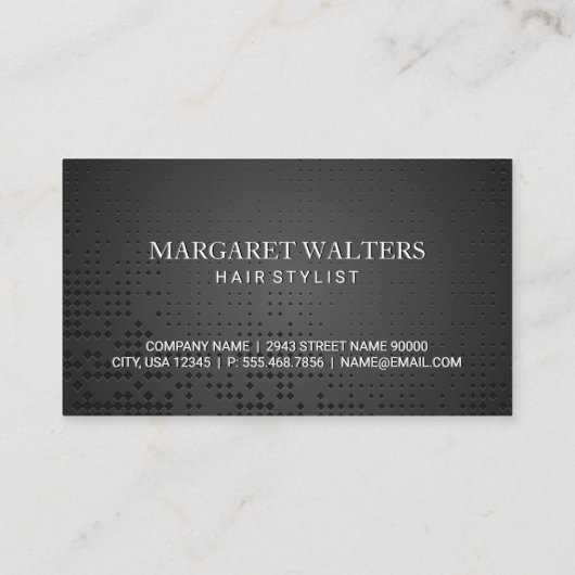 goudgeborsteld | Zwarte metalen achtergrond Visitekaartje (Achterkant)