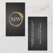 goudgeborsteld | Zwarte metalen achtergrond Visitekaartje (Voorkant / Achterkant)