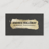 goudgeborsteld | Zwarte muur getextureerd Visitekaartje (Voorkant)
