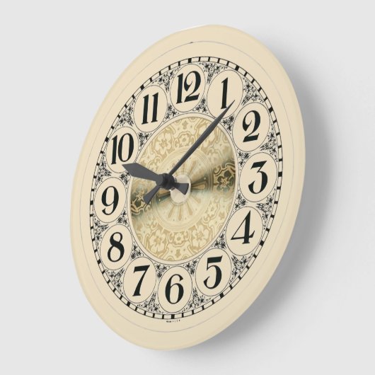 goudgecentreerd ivoorgeel grote klok (Hoek)