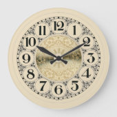  goudgecentreerd ivoorgeel grote klok (Voorkant)