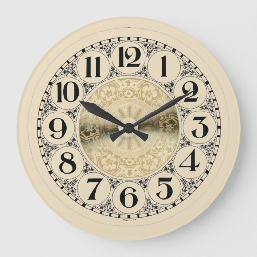  goudgecentreerd ivoorgeel grote klok (Voorkant)