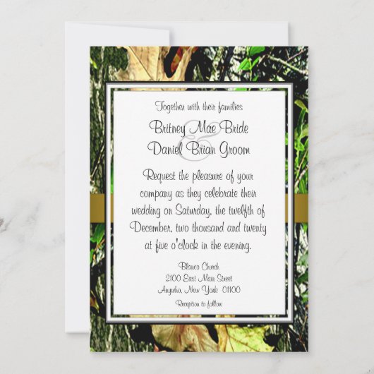 Goudgecentreerde jachtwedstrijduitingen kaart (Achterkant)