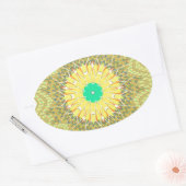 Goudgeel Afrikaans etnisch tribaal patroon Kunst Ovale Sticker (Envelop)