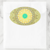 Goudgeel Afrikaans etnisch tribaal patroon Kunst Ovale Sticker (Tas)