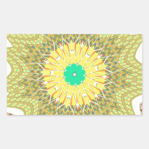 Goudgeel Afrikaans etnisch tribaal patroon Kunst Rechthoekige Sticker