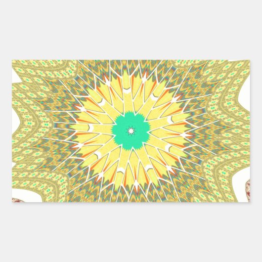 Goudgeel Afrikaans etnisch tribaal patroon Kunst Rechthoekige Sticker (Voorkant)