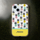 Goudgeel Ananas Patroon Monogram Case-Mate iPhone Case