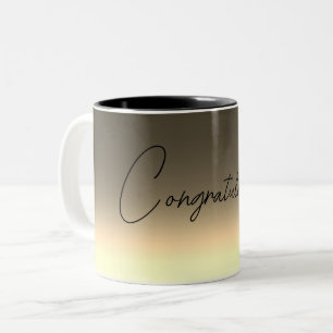 Goudgeel beige ombre verloop tweekleurige koffiemok