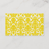 Goudgeel Damask;  schoolbord Visitekaartje (Achterkant)