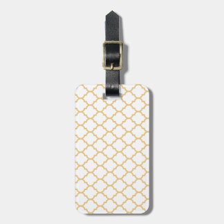 Goudgeel en wit Quatrefoil Bagagelabel
