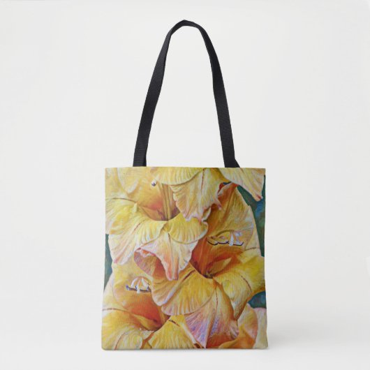 Goudgeel Gladiolus Flowers Art Tas (Voorkant)