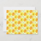 Goudgeel goudsbloem bloemenbruiloft waterverf save the date (Achterkant)