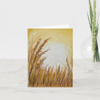 Goudgeel gras waterverf- gevouwen blanco kaart