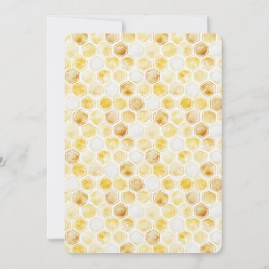 Goudgeel Honingraat Baby shower Kaart (Achterkant)