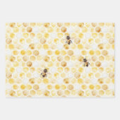 Goudgeel honingraat verjaardag inpakpapier vel (Voorkant)
