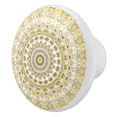 goudgeel mandala-patroon keramische knop (Rechts)