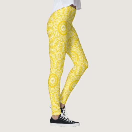 goudgeel mandala-patroon leggings (Rechts)