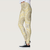 goudgeel mandala-patroon leggings (Links)