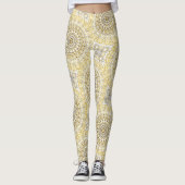 goudgeel mandala-patroon leggings (Voorkant)