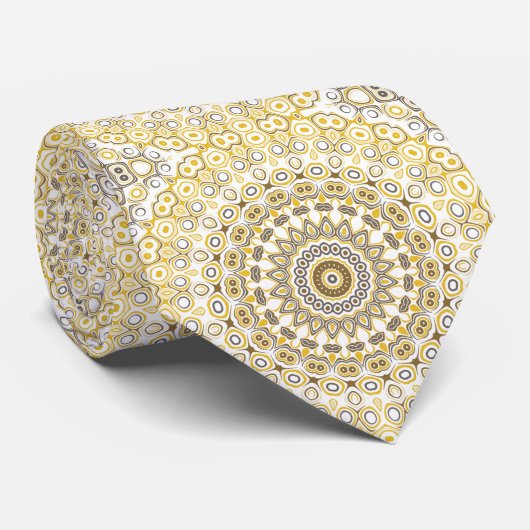 goudgeel mandala-patroon stropdas (Opgerold)