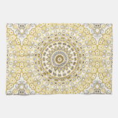 goudgeel mandala-patroon theedoek (Horizontaal)